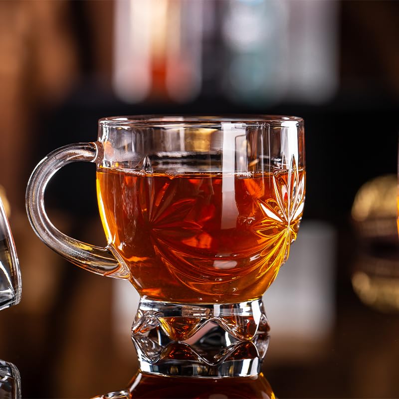 BHTHIM - Glass Tea Cups Set of 6, Transparent Tea & Coffee Cups for Milk, Juice, Cappuccino, Espresso, Ideal for Home, Kitchen, Office, Cafe, Restaurant, Hotel - 150ML - Image 2