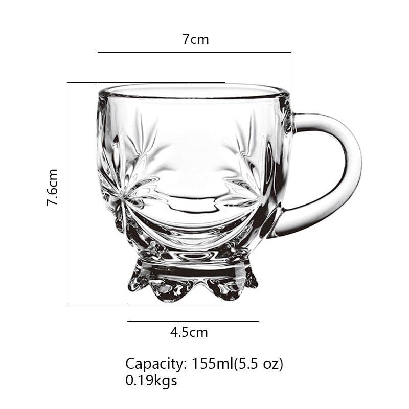 BHTHIM - Glass Tea Cups Set of 6, Transparent Tea & Coffee Cups for Milk, Juice, Cappuccino, Espresso, Ideal for Home, Kitchen, Office, Cafe, Restaurant, Hotel - 150ML - Image 4