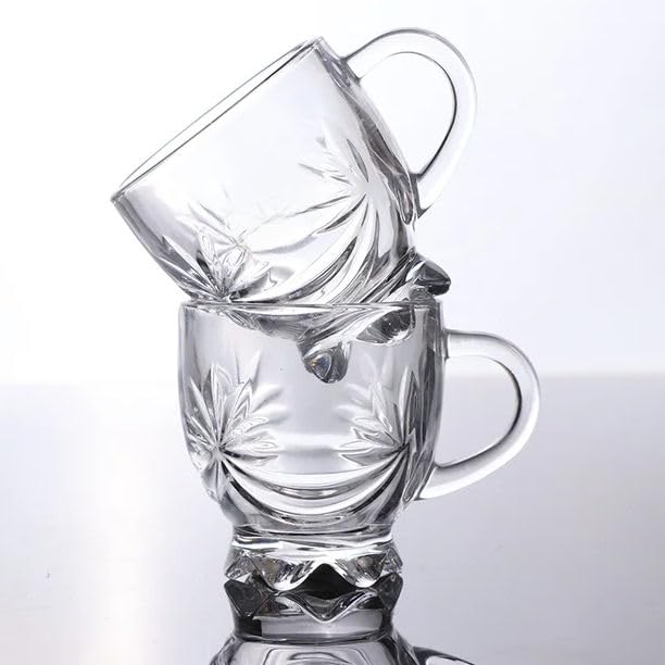 BHTHIM - Glass Tea Cups Set of 6, Transparent Tea & Coffee Cups for Milk, Juice, Cappuccino, Espresso, Ideal for Home, Kitchen, Office, Cafe, Restaurant, Hotel - 150ML - Image 3