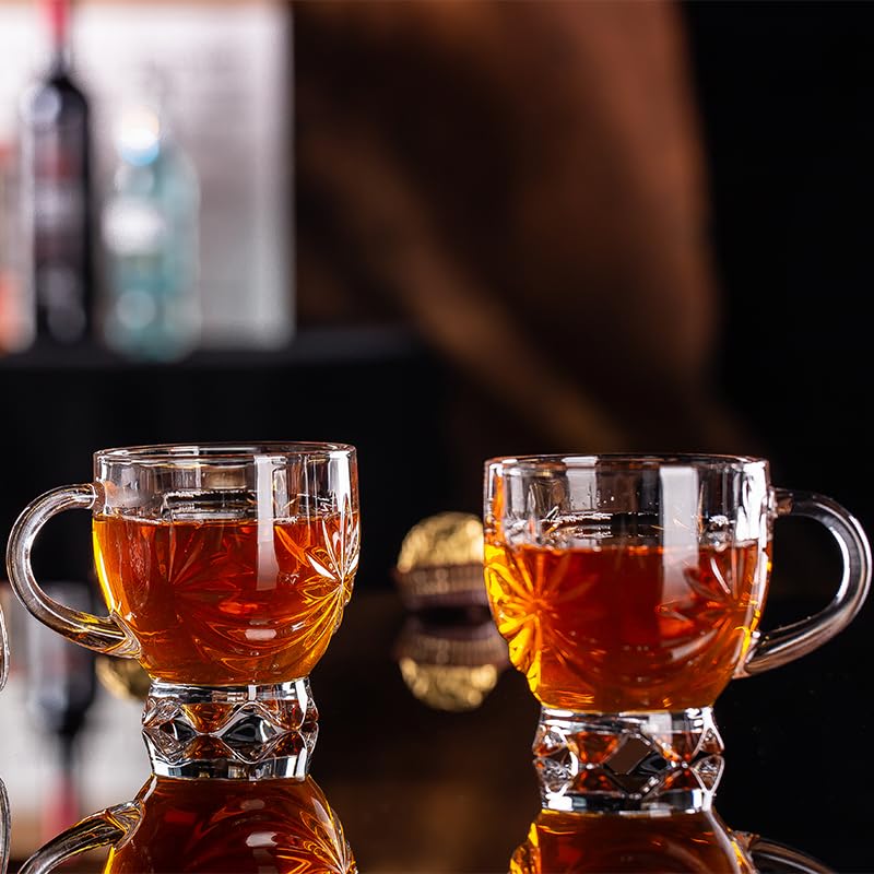 BHTHIM - Glass Tea Cups Set of 6, Transparent Tea & Coffee Cups for Milk, Juice, Cappuccino, Espresso, Ideal for Home, Kitchen, Office, Cafe, Restaurant, Hotel - 150ML - Image 5