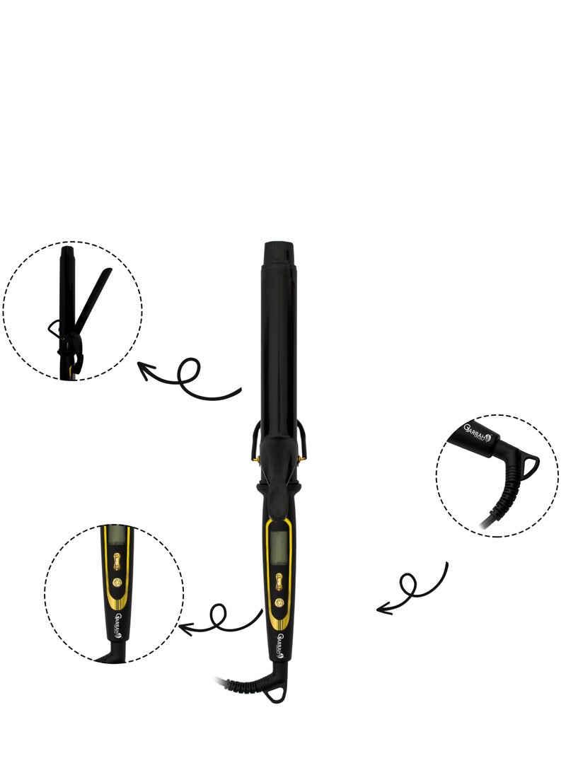 Gjarrah - Gjarrah Professional 25mm Hair Curler - Gold/Black Clipless Styling Tool - Image 1