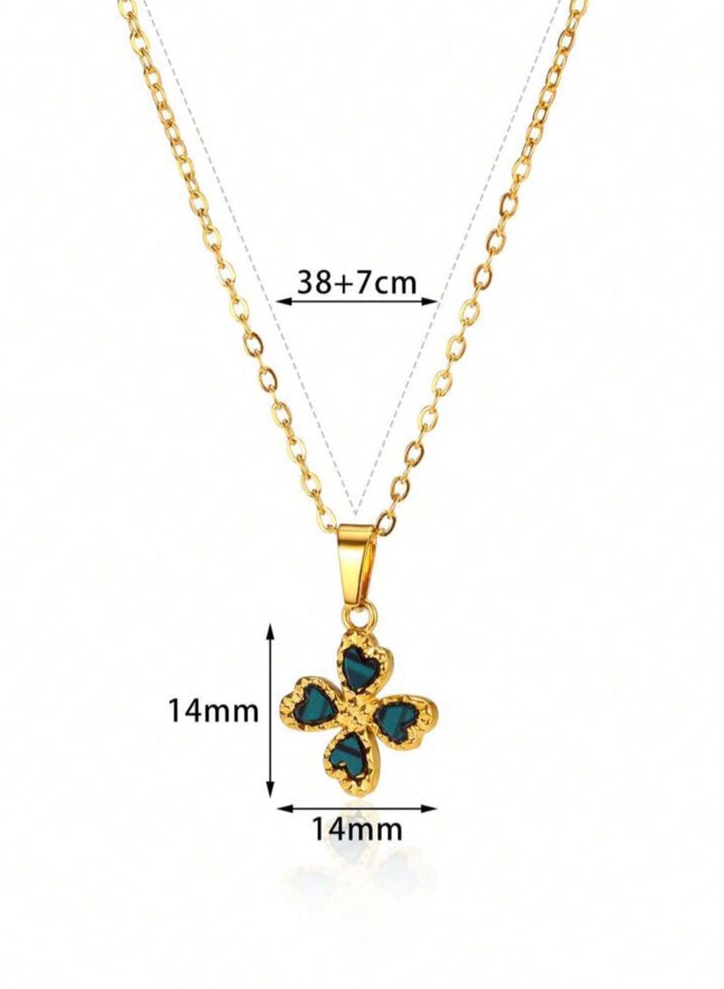Equal Stylish Gold Plated Stainless Steel Necklace For Women - Image 3