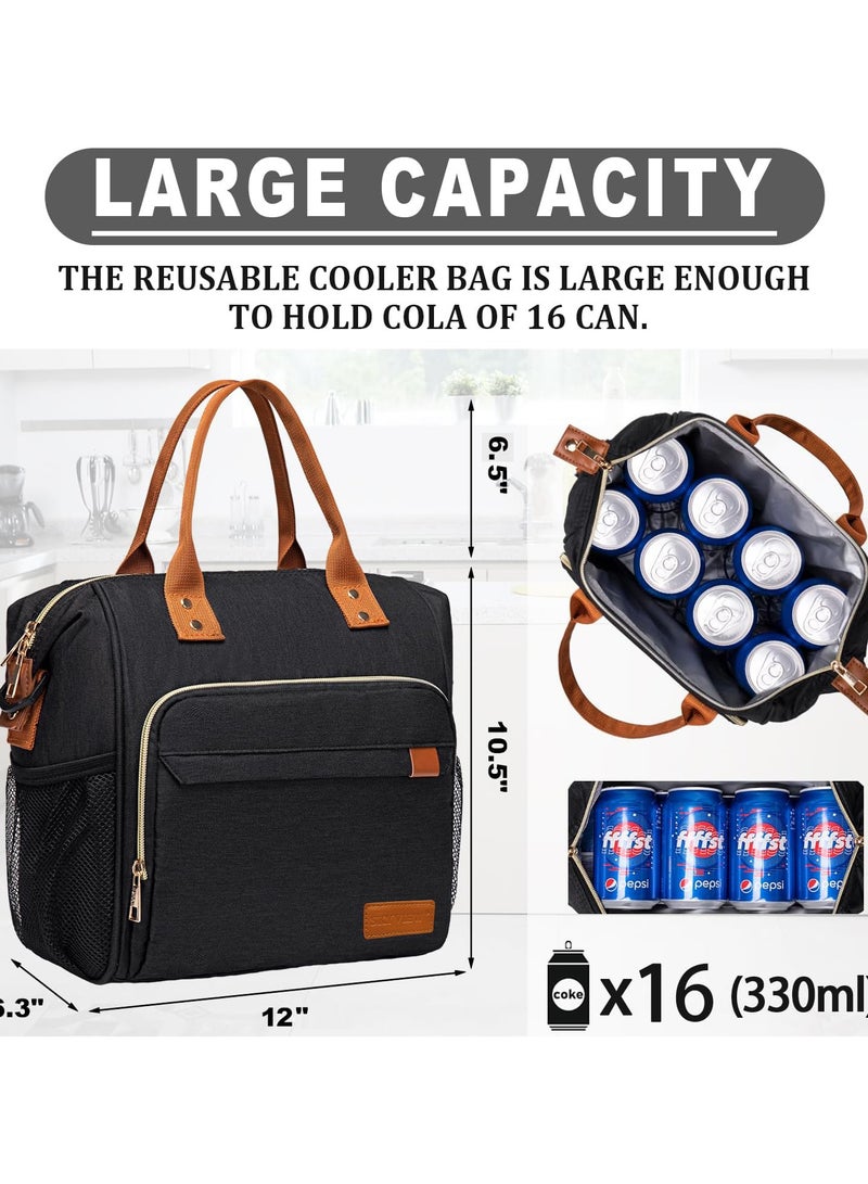 سكاي فيو حقيبة غداء SKY VIEW للرجال والنساء، حقيبة غداء معزولة للعمل - حقيبة غداء أنيقة للبالغين للتسوق، حقيبة تبريد ناعمة للشاطئ والنزهات والسفر - Image 4