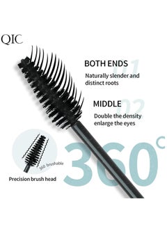 QIC Cool Black Mascara Vegan Mascara Fiber Mascara Best Volumizing Mascara for Long Lashes Liquid Lash Extension Mascara Waterproof Sweat Resistant 24-Hour Non-Stick Effect  - Image 2