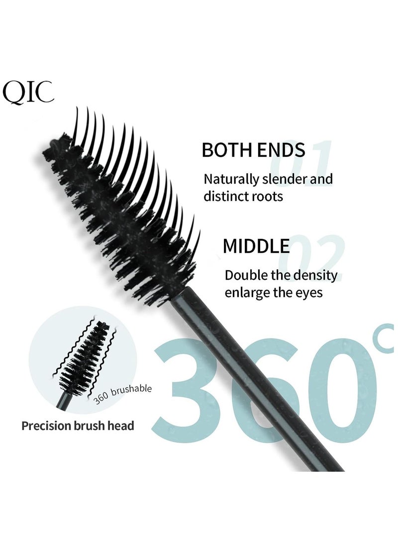 QIC Cool Black Mascara Vegan Mascara Fiber Mascara Best Volumizing Mascara for Long Lashes Liquid Lash Extension Mascara Waterproof Sweat Resistant 24-Hour Non-Stick Effect - Image 2