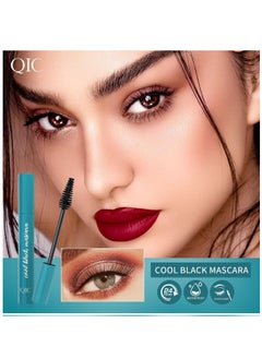 QIC Cool Black Mascara Vegan Mascara Fiber Mascara Best Volumizing Mascara for Long Lashes Liquid Lash Extension Mascara Waterproof Sweat Resistant 24-Hour Non-Stick Effect  - Image 4