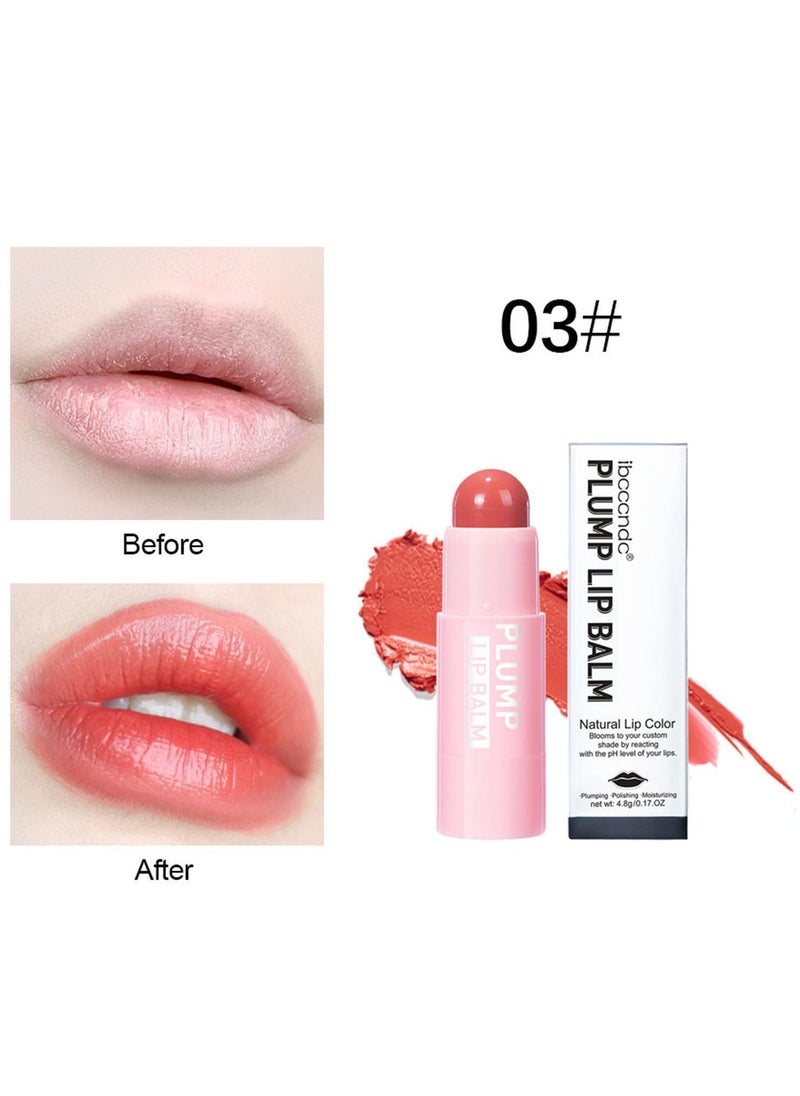 ibcccndc Plump Lip Balm Moisturizing Lip Plumper Fuller Lip Maximizer Makeup Lipsticks Tinted Lip Balm Lip Gloss Reduce Fine Lines Long-Lasting Volumizing Lipstick 03  - Image 1