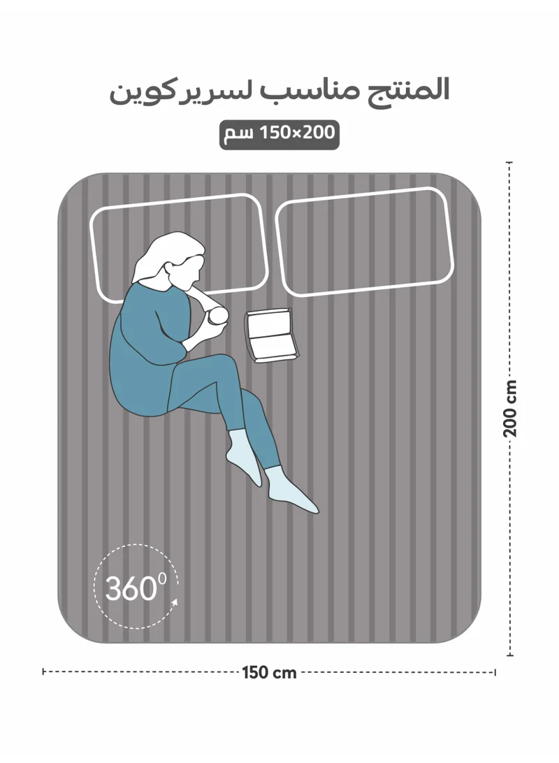 Donetella QUEEN (150X200cm) Premium 3 Piece – 150×200 cm Queen Striped Fitted Sheet, and 35 cm Deep Pocket, Secure All-Around Elastic Fit, No Excess Fabric.  | Best Price UAE