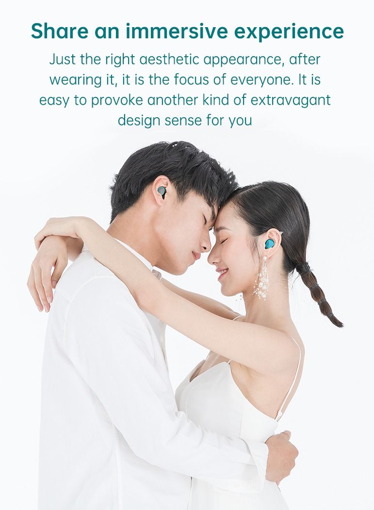 Two-person Wireless Couple Headphones With Charging Case