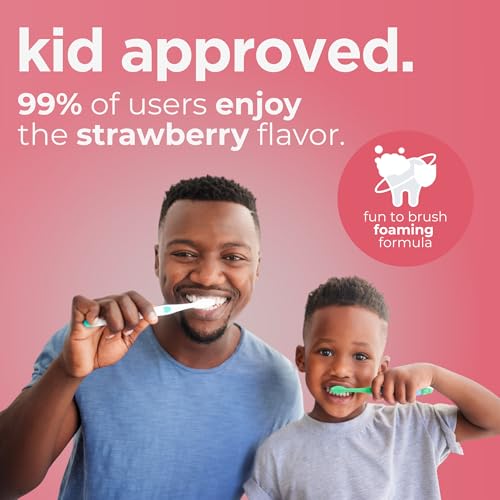 Wellnesse Kids Hydroxyapatite Toothpaste with Xylitol - Fluoride Free Toddler & Kid's Natural Toothpaste, Freshens Breath, Sensory-Friendly Oral Care, Vegan, Strawberry Flavor, 4 oz (Pack of 1) - Image 2