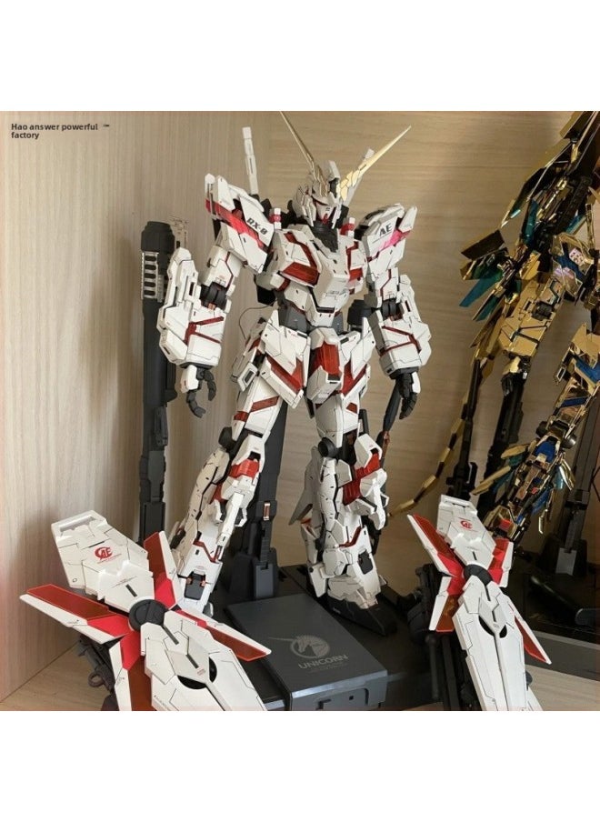 null - Gundam HG Destiny Attacks Free Unicorn Red Heresy Assembled Model Toy Hand-made Mecha Boy-Color:1 Gunpla Soul Stand-single Assembly Model-free Stickers - Image 1