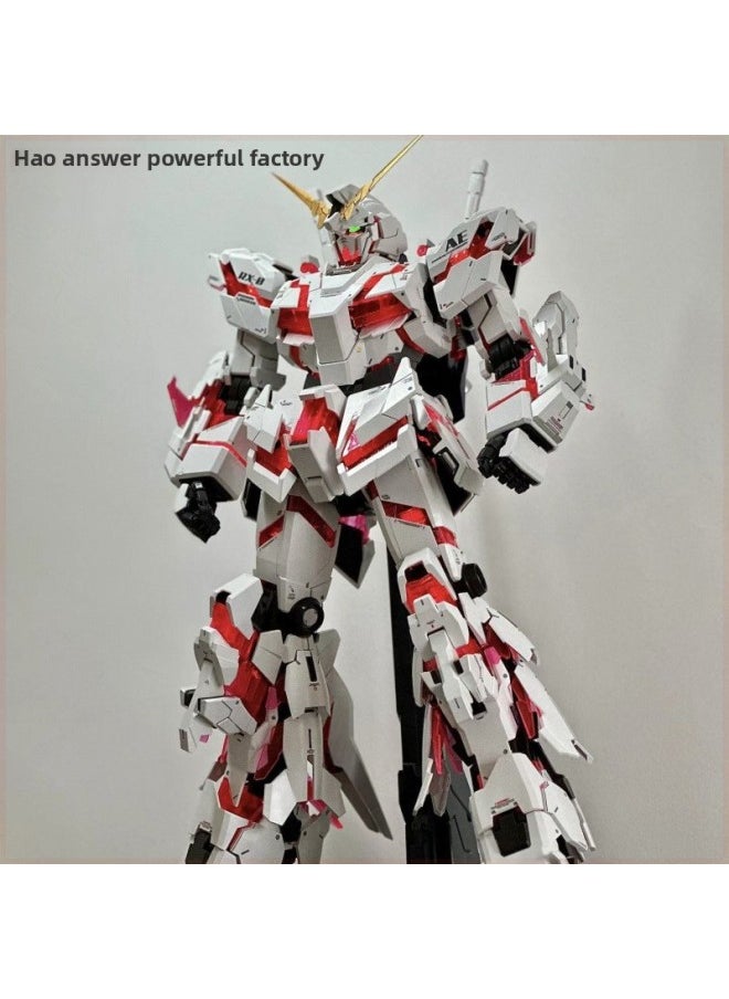 null - Gundam HG Destiny Attacks Free Unicorn Red Heresy Assembled Model Toy Hand-made Mecha Boy-Color:1 Gunpla Soul Stand-single Assembly Model-free Stickers - Image 1