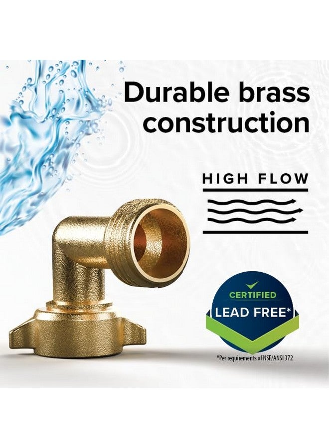 Camco 90-Degree Hose Elbow For RVs - Solid Brass Construction- Certified Lead-Free - Features Convenient Easy Grip Connector - For RV Water Hoses, Residential Outdoor Faucets, & More - 2-Pack (22507) - Image 5