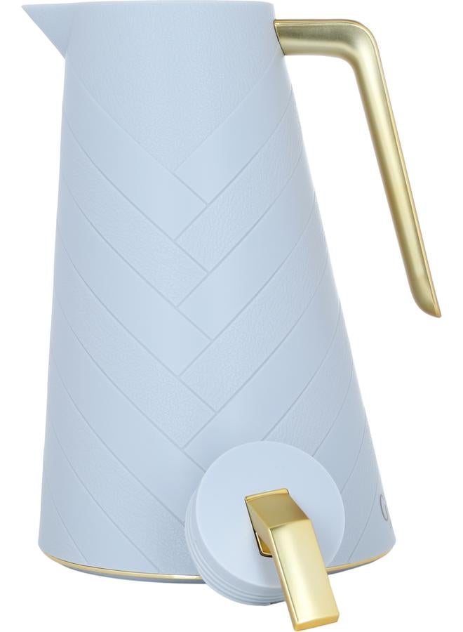 جلوري ترمس زجاجي سعة 1.5 لتر هيكل بلاستيكي رمادي فاتح - Image 2