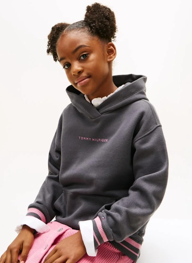 Tommy Hilfiger Grey Kids Logo Hoodie for Women | Best Price UAE