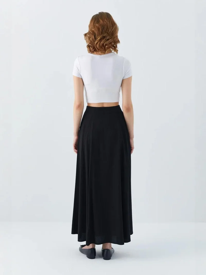 MixRay Mixray High-Waisted Lined Long Skirt