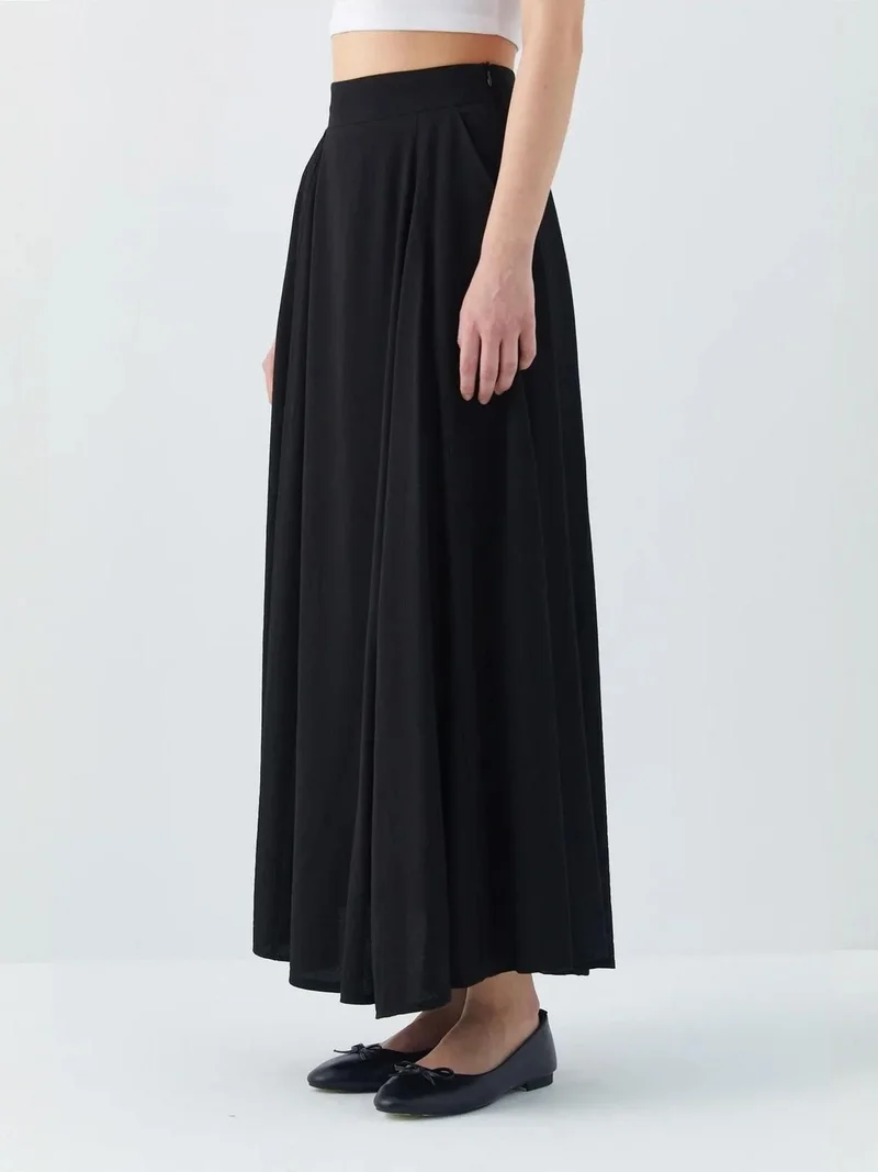 MixRay Mixray High-Waisted Lined Long Skirt