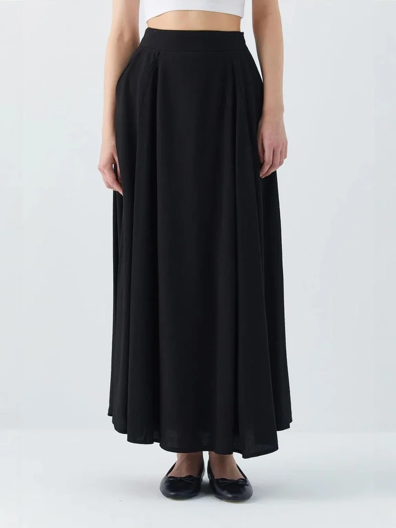 MixRay Mixray High-Waisted Lined Long Skirt