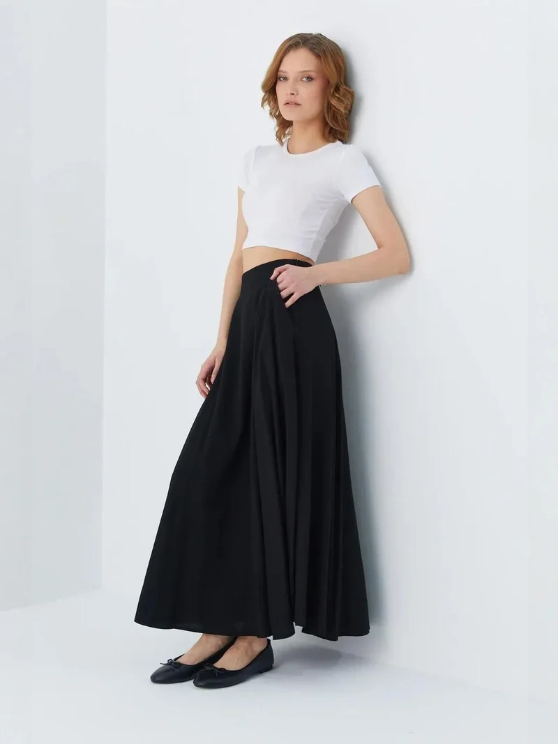 MixRay Mixray High-Waisted Lined Long Skirt