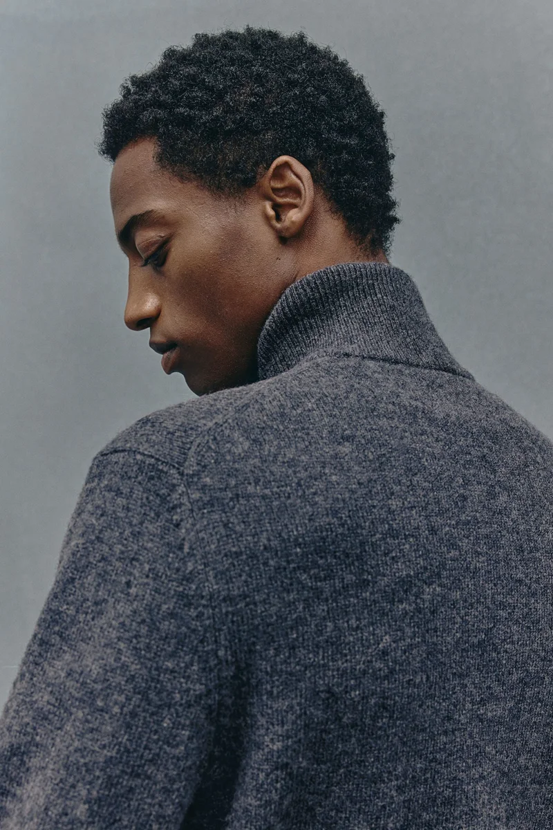 H&M Regular Fit Wool Zip-Through Cardigan