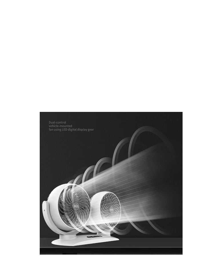 مروحة مزدوجة تعمل على ولاعة السيارة 12 فولت - Image 1