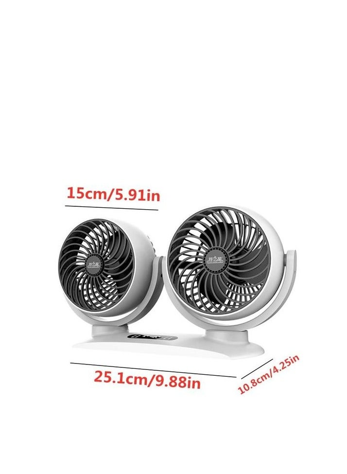 مروحة مزدوجة تعمل على ولاعة السيارة 12 فولت - Image 4