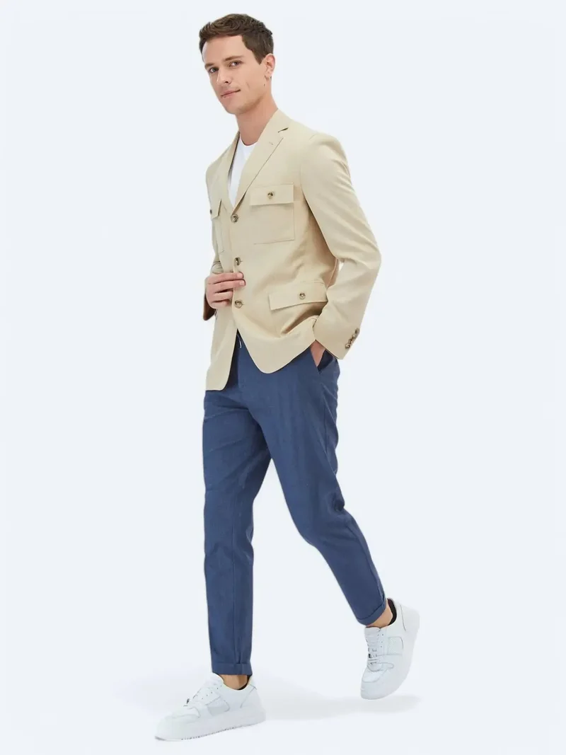 كيب جاكيت بيج سادة بقصة عصرية