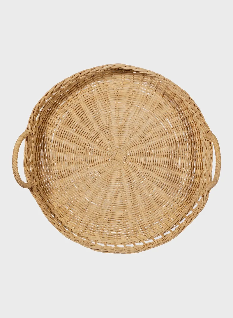 Sass & Belle Decorative Round Rattan Tray