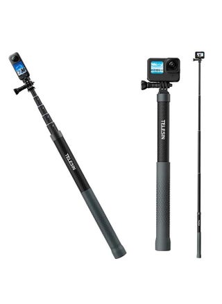 TELESIN Invisible Selfie Stick for GoPro Insta360 (120cm/47.2 inch), Lightweight Carbon Fiber Extension Pole for Go Pro Max Hero 11 10 9 8 7 6 5 One X2 X3 DJI Action 2 3 AKASO 360 Camera - pzsku/Z7AC3D60ED7BC93988B0DZ/45/_/1720327975/2b7363e0-188a-423c-b3c5-6b60c276d80d