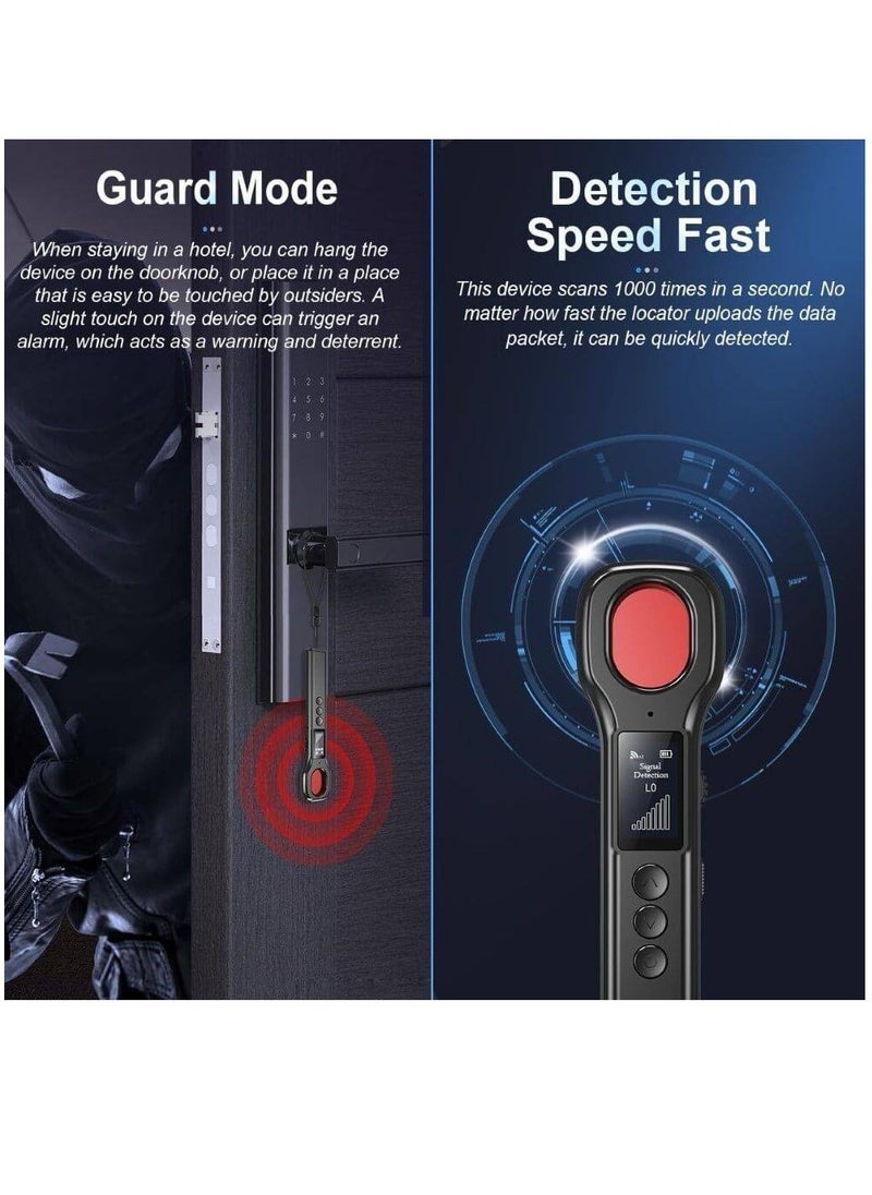 Rabos - New Design Hidden Camera Detectors, Aunty Hidden Detection Devices, Car GPS Tracker Detector, Wireless Signal Anti-Sneak Anti-Monitoring Scan Tracker Detector IR Camera Detector Black - Image 1