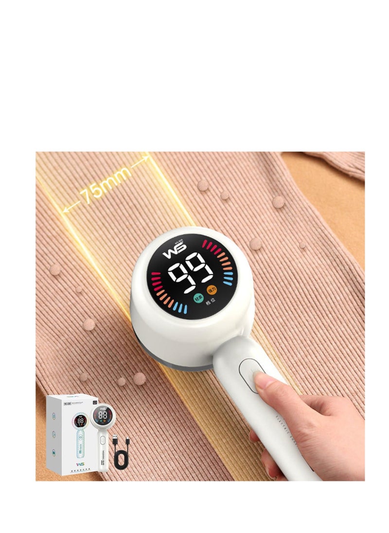 Generic Fabric Shaver for Clothing, Ultra Quiet Sweater Shaver with Power Display, Six Tooth Blade, 2-in-1 Design Clothes Lint Remover for Removing Balls and Oppressive Lint, White  - Image 5