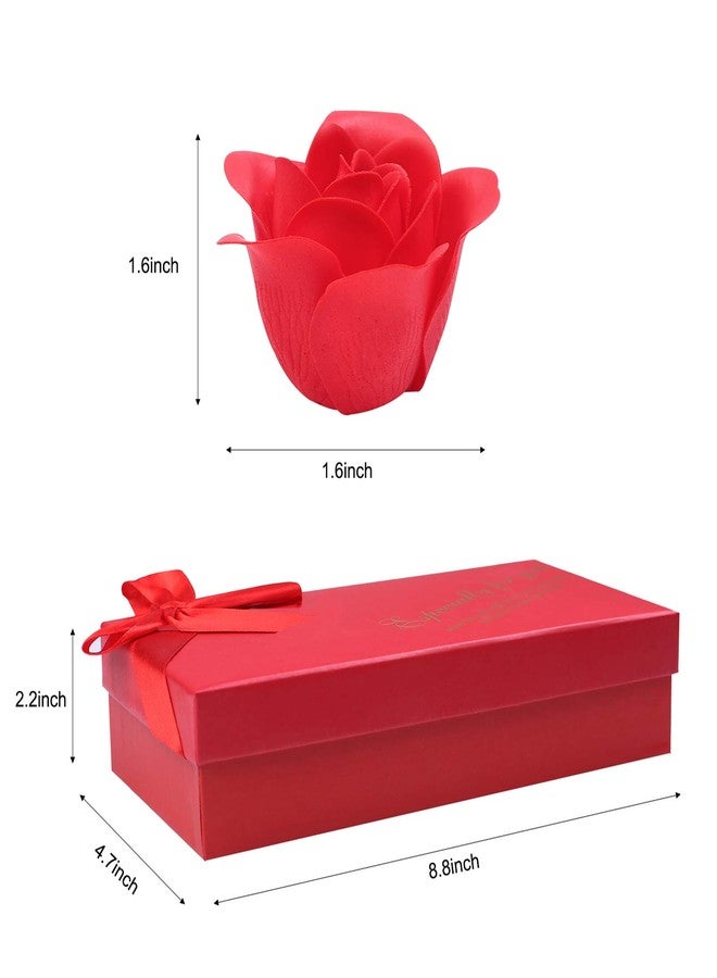 Rotumaty 18 PCS Floral Scented Bath Soap Rose Flower Petals, Plant Essential Oil Rose Soap Set, Best Gifts for Her Women Girls Mom Lover Birthday Valentine Christmas (Red) - Image 3