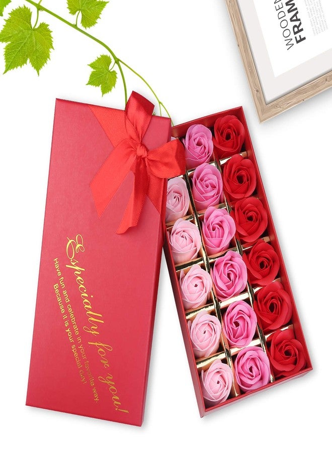 Rotumaty 18 PCS Floral Scented Bath Soap Rose Flower Petals, Plant Essential Oil Rose Soap Set, Best Gifts for Her Women Girls Mom Lover Birthday Valentine Christmas (Red) - Image 5