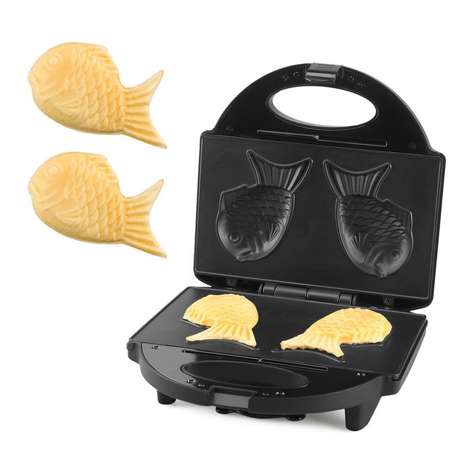 TAIYAKI FISH WAFFLE MAKER MACHINE WITH NON STICK COOKING PLATE ELECTRIC JAPANESE FISH SHAPED WAFFLE IRON PAN KOREAN BUNGEOPPANG PAN RECIPE INCLUDED