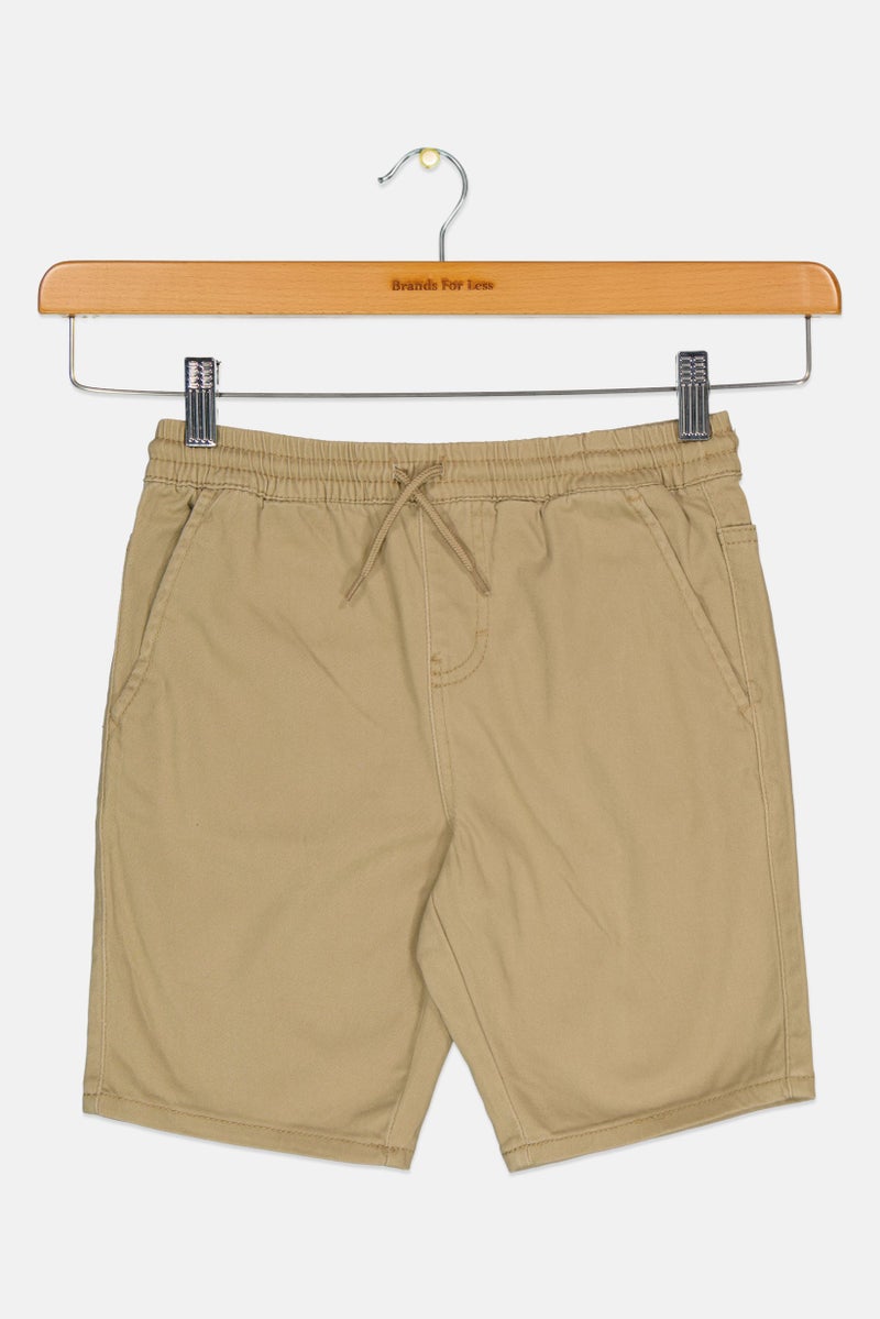 Levi's Kids Boy Drawstring Solid Shorts, Tan  - Image 1