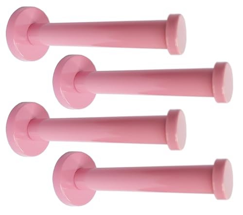 NELXULAS Pink Stainless Steel Single Super Heavy Duty Wall Mount Hook Bath Towel Hooks Coat Hanger 8 inch4 PCS - Image 1