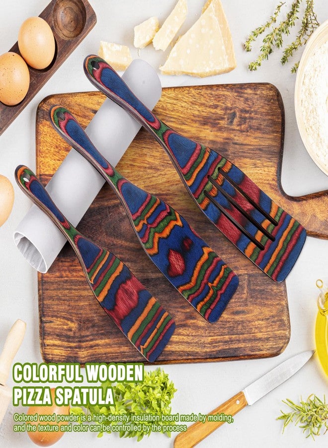 MYRAINBOW Spurtle Set, Wooden Utensils for Cooking, Kitchen Utensils Set, Pakkawood Kitchen Cooking Utensils Set, Apartment Essentials Wood Serving Spatula spoon, Home & kitchen Gift for Women & Men - Image 3
