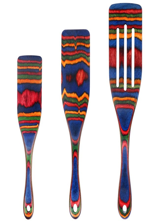 MYRAINBOW Spurtle Set, Wooden Utensils for Cooking, Kitchen Utensils Set, Pakkawood Kitchen Cooking Utensils Set, Apartment Essentials Wood Serving Spatula spoon, Home & kitchen Gift for Women & Men - Image 1