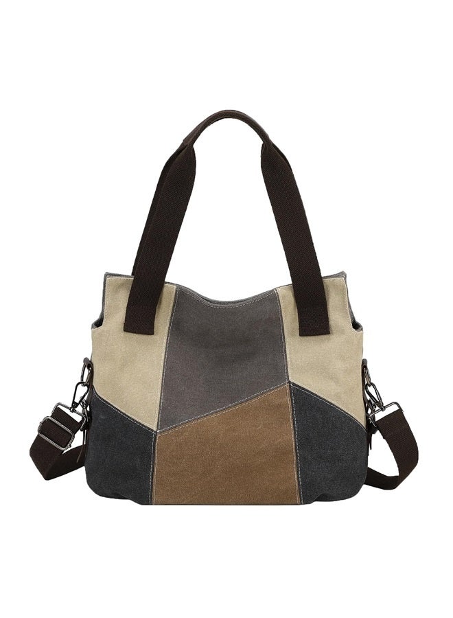 Women's Canvas Handbags Tote Purse for Work,Medium Casual Multi Pocket Crossbody Tote Bag with Shoulder Strap  - Image 1