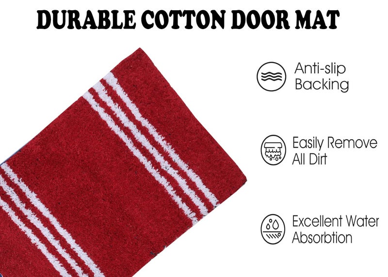 AAZEEM Absorbent Door Mat for Indoor Entrancex Non Slip Mat for Front Door Entryway,Soft Cotton Home. Hotel Balcony Floor Carpet,Floor Mats for Home,KitchenFloor Door Mat |-(55x35cm) Red,Rectangular - Image 5