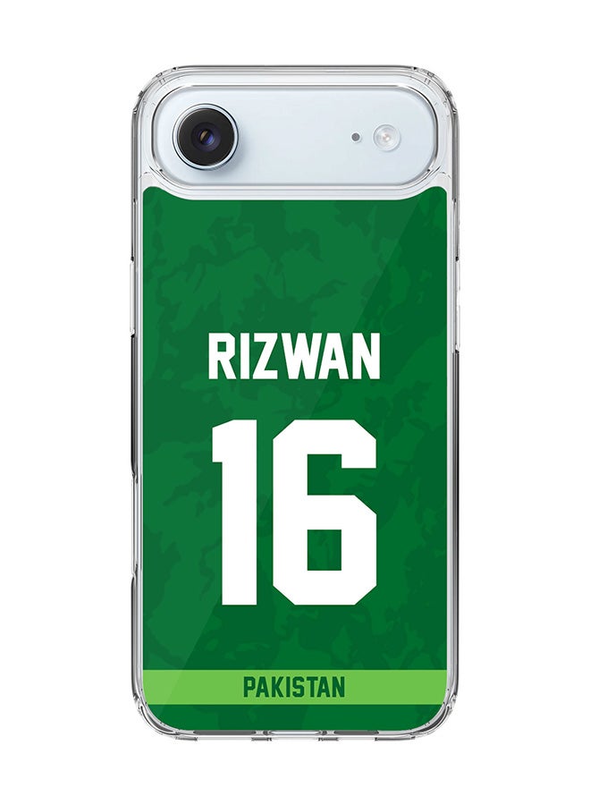 Stylizedd Classic Clear MagSafe Case for iPhone 17 Air , Hybrid Soft Case Flexible Edges Anti Drop TPU PC Gel Thin Transparent Cover [ Designed for iPhone 17 Air ] - Team Pakistan Mohammad Rizwan, Jersey No 16