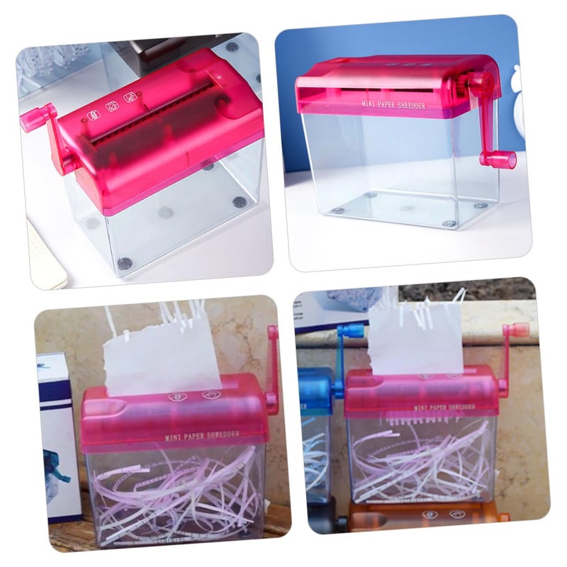 Red Manual Desktop Paper Shredder Handheld Compact for Home Office School Use - Image 4