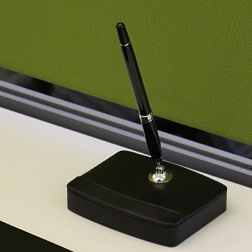 Dacasso Black Leather Single Silver Trim Pen Stand - Image 4