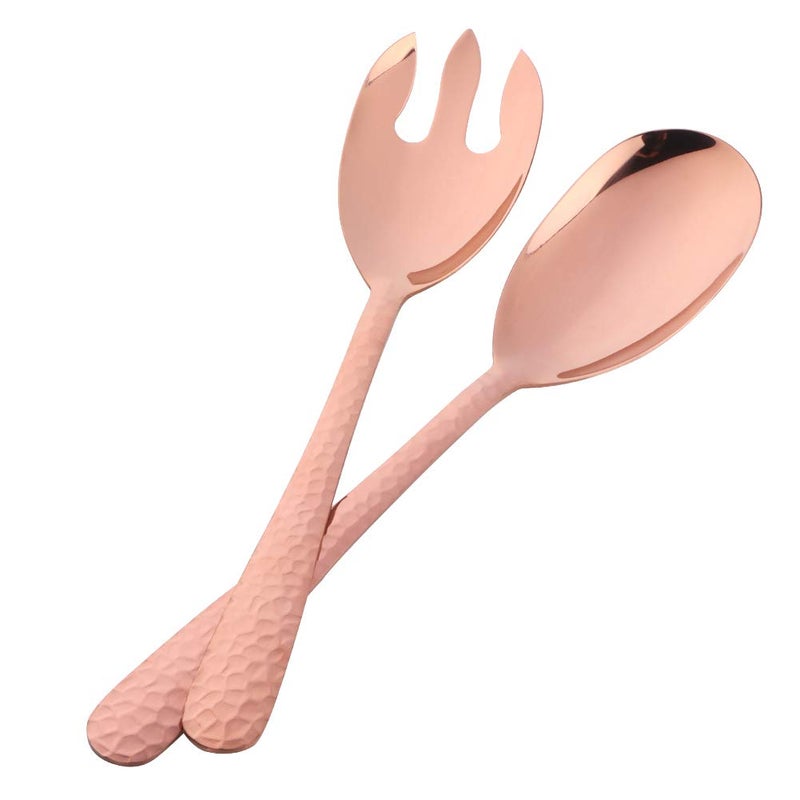 Bisda Rose Gold Kitchen Silverware Set Rose Gold Salad Spoon  Fork