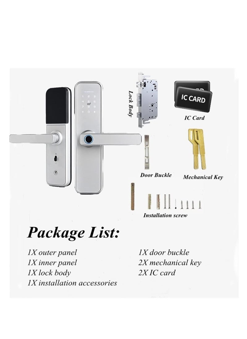 ROBUSTLINE - Electronic Smart Front Door Lock With 5 Function- Fingerprint Digital Deadbolt Smart Ic Card Keyless Bluetooth Key Smart App Remote Control 2 Years Warranty - Image 1