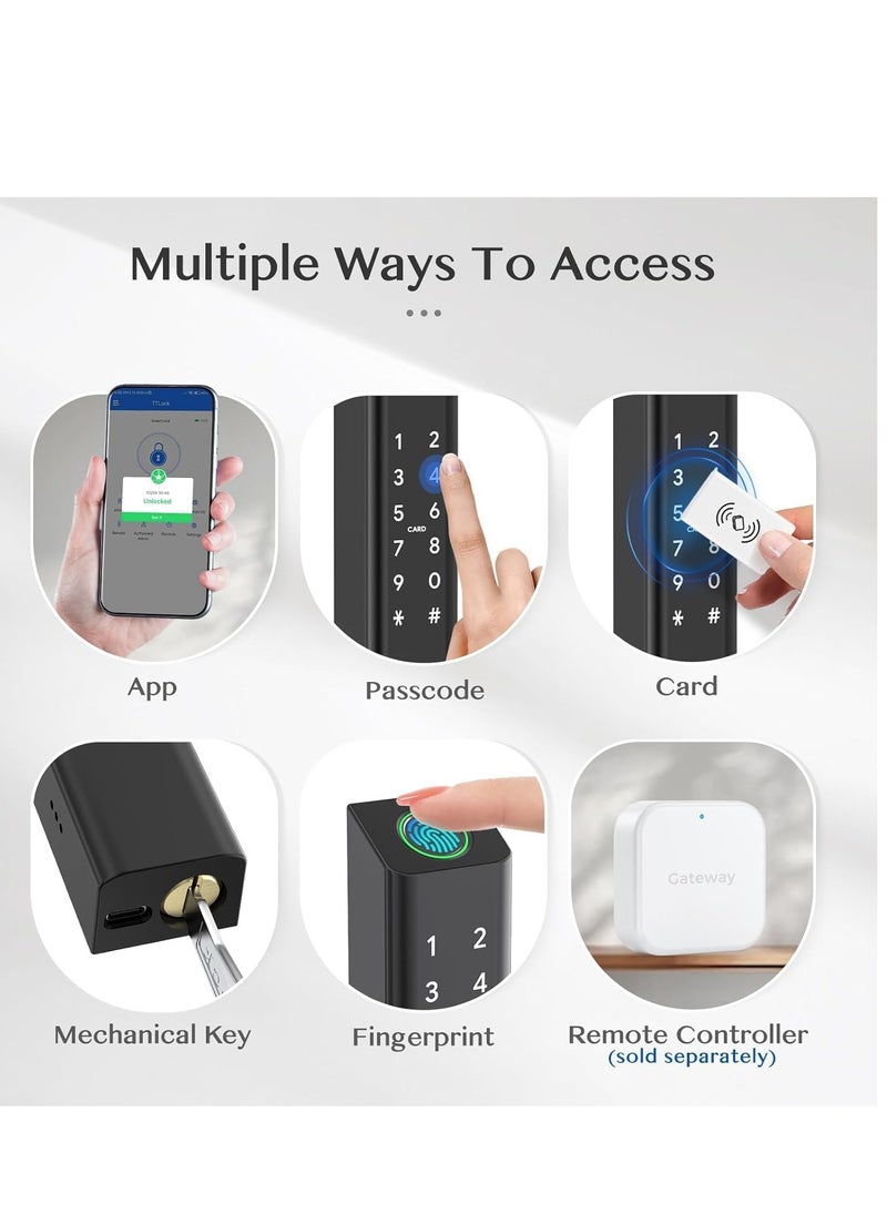 ROBUSTLINE - Electronic Smart Front Door Lock With 5 Function- Fingerprint Digital Deadbolt Smart Ic Card Keyless Bluetooth Key Smart App Remote Control 2 Years Warranty - Image 1