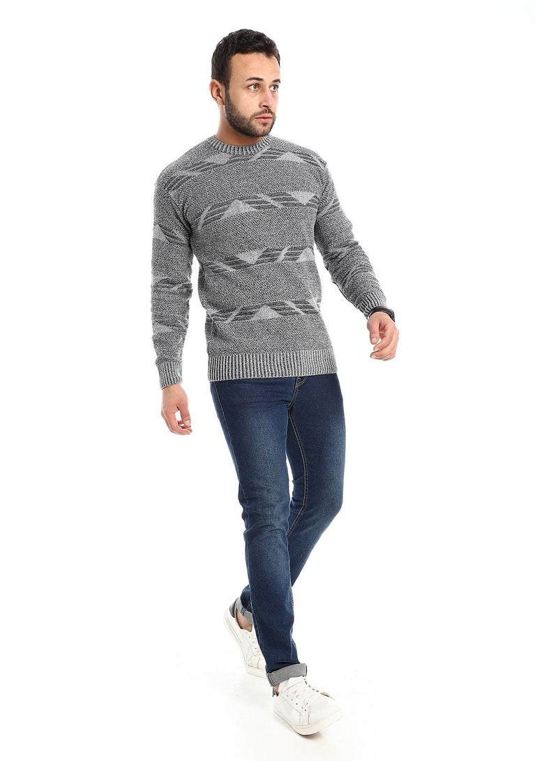 Caesar Wool Mens Pullover With Multi Design  - Image 1