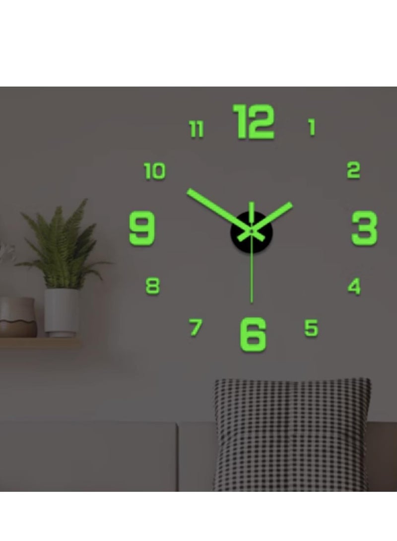 FFD Modern Luminous Wall Clock Stickers for a Serene Living Room - Image 2