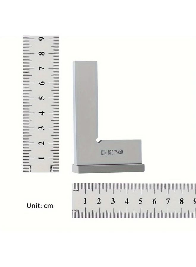 75x50mm Precision Carbon Steel Machinist Square 90 Degree Right Angle Ruler With Seat For Woodworking Engineering - Image 4