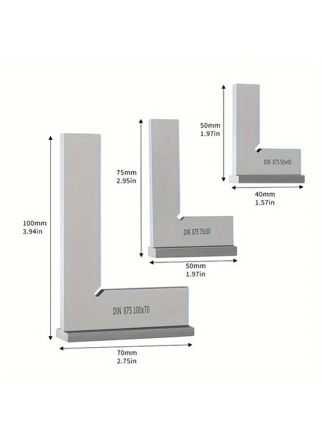 75x50mm Precision Carbon Steel Machinist Square 90 Degree Right Angle Ruler With Seat For Woodworking Engineering - Image 3